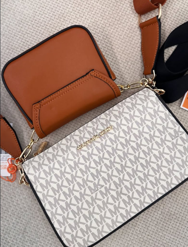 MICHAEL KORS PARKER EMPIRE SIGNATURE LOGO 2-IN-1 CROSSBODY BAG