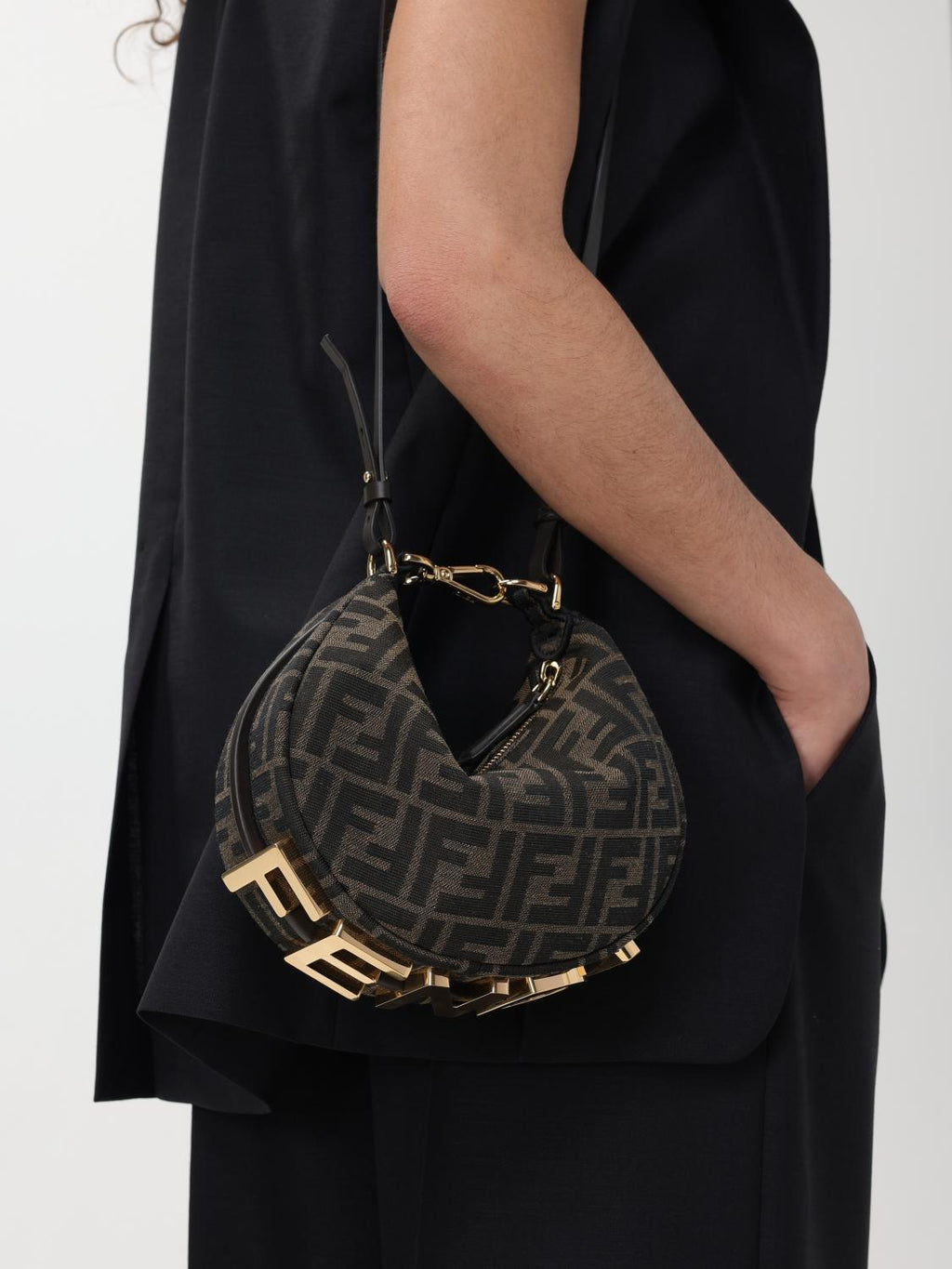 Fendi Mini Croissant FF Logo Bag