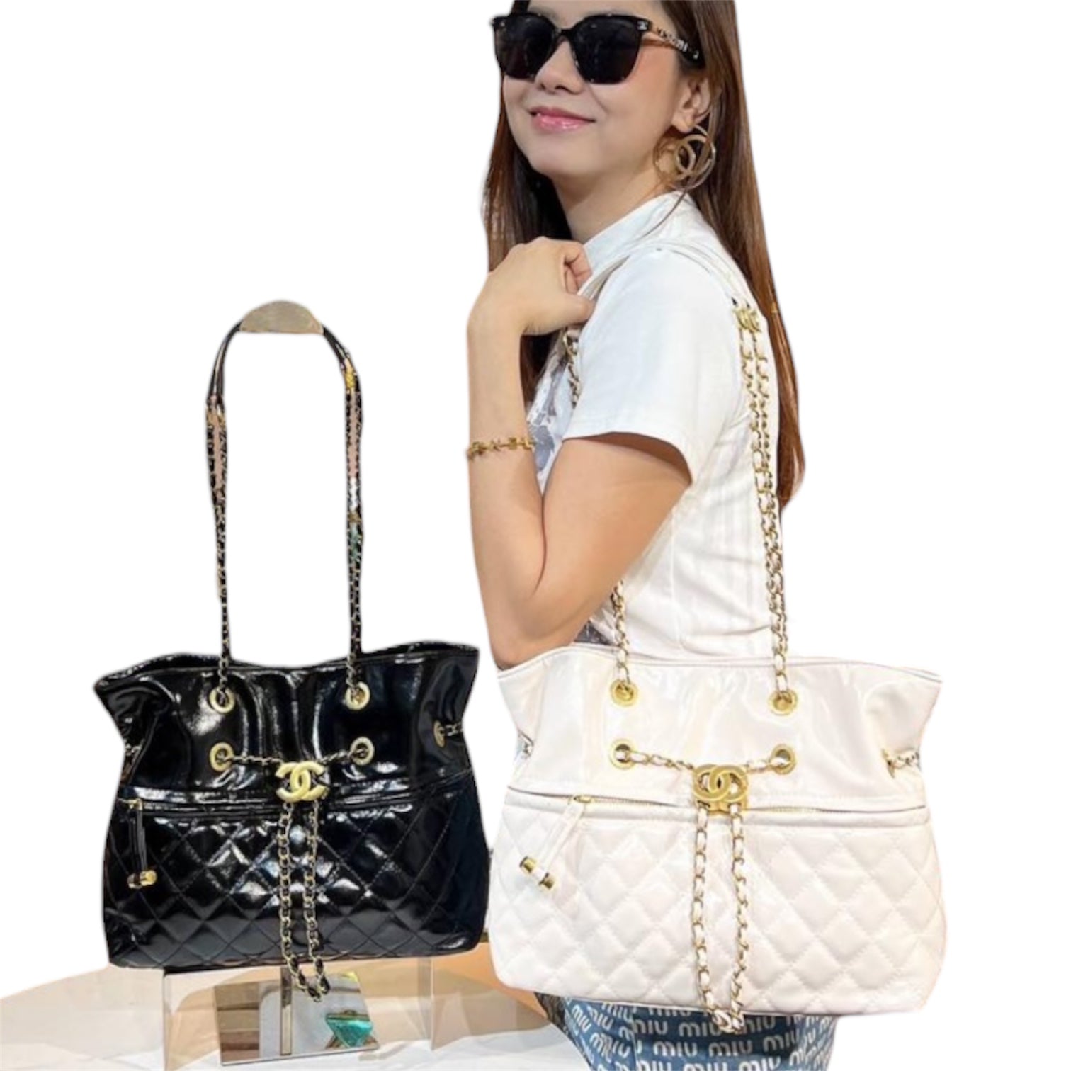 Chanel Vintage CC Chain Tote Bag