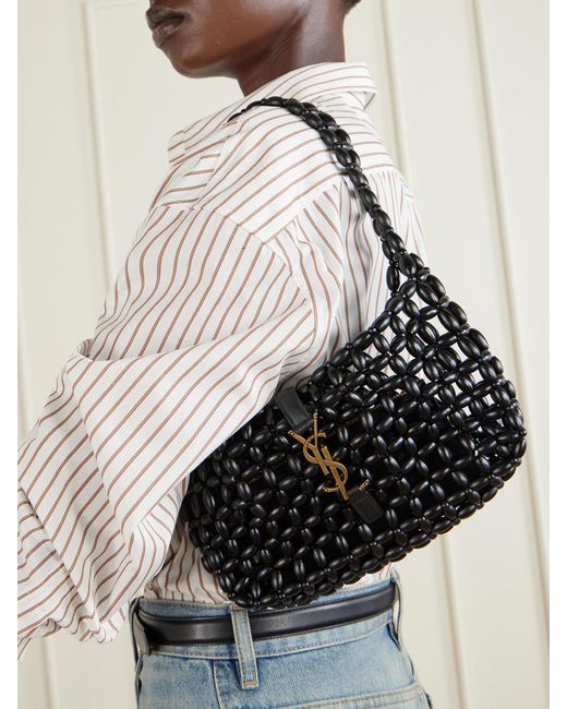 Saint Laurent Le 5 à 7 Beaded Shoulder Bag