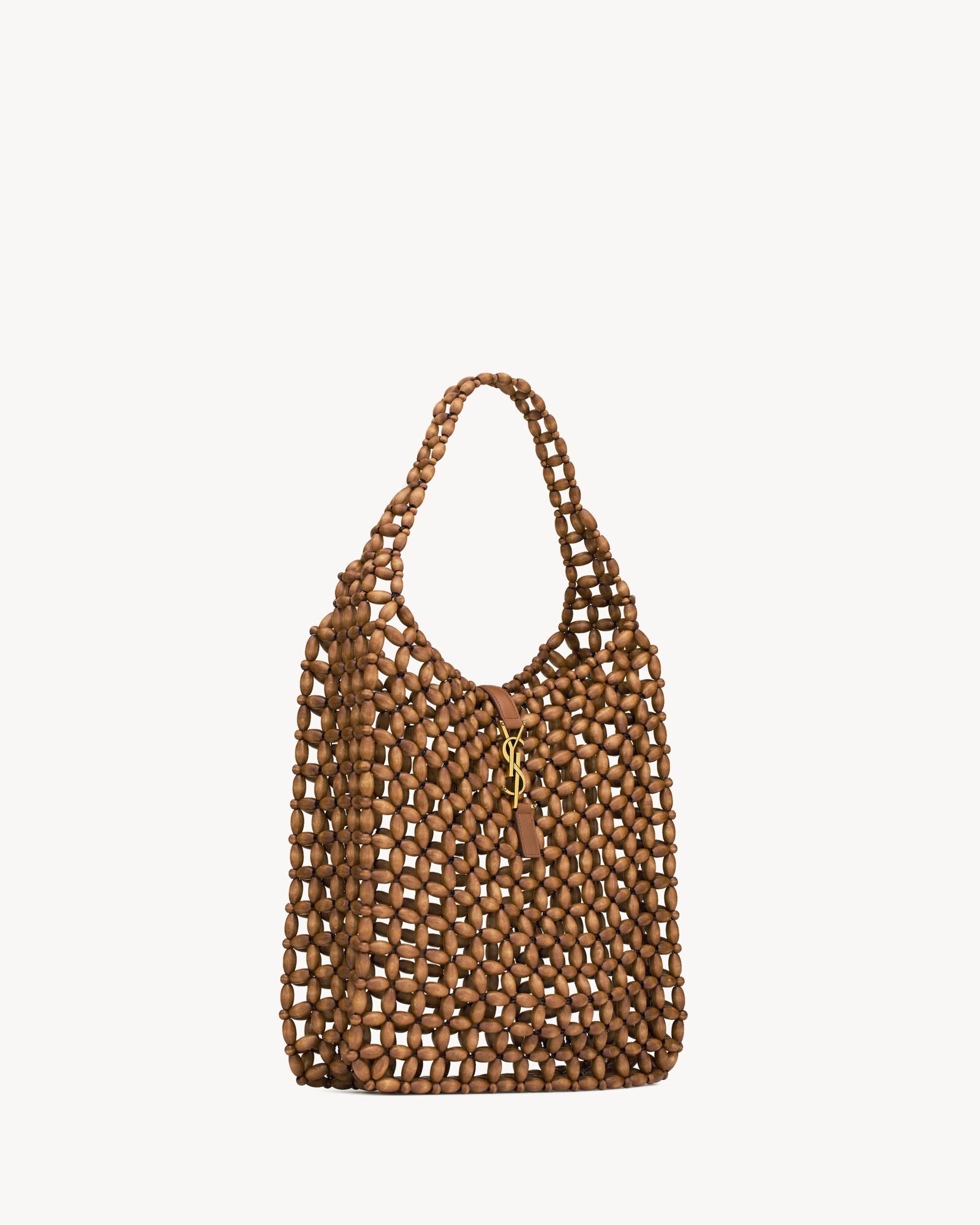 Saint Laurent LE 5 À 7 Hobo Bag in Beaded Wood