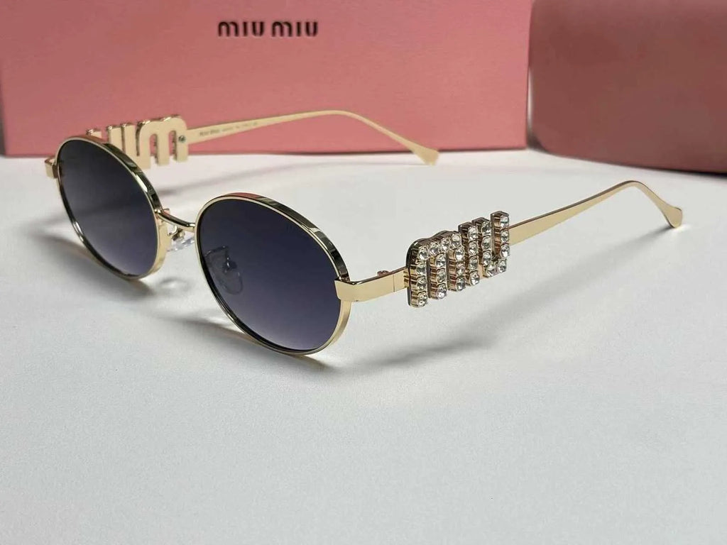 Miu Miu Crystal Oval Sunglasses