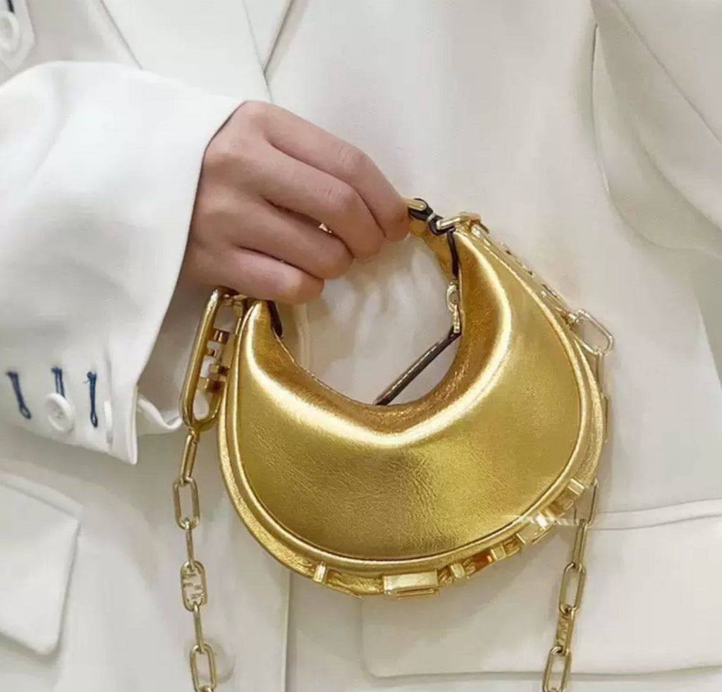Fendi Mini Croissant FF Logo Bag