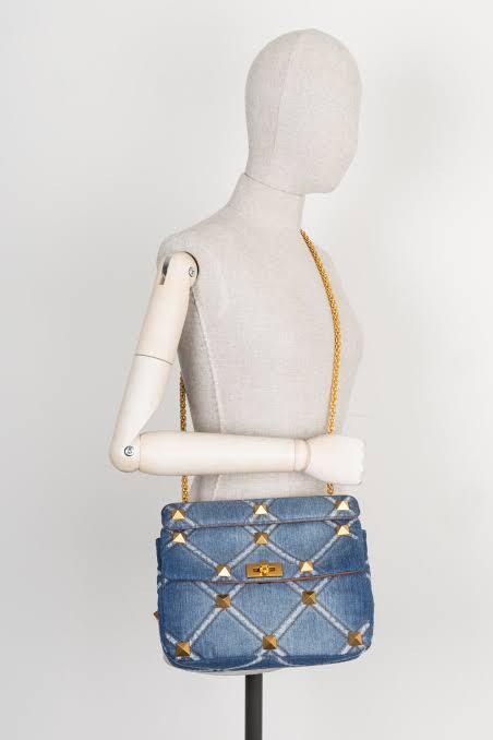 Valentino Garavani Roman Stud Denim Bag