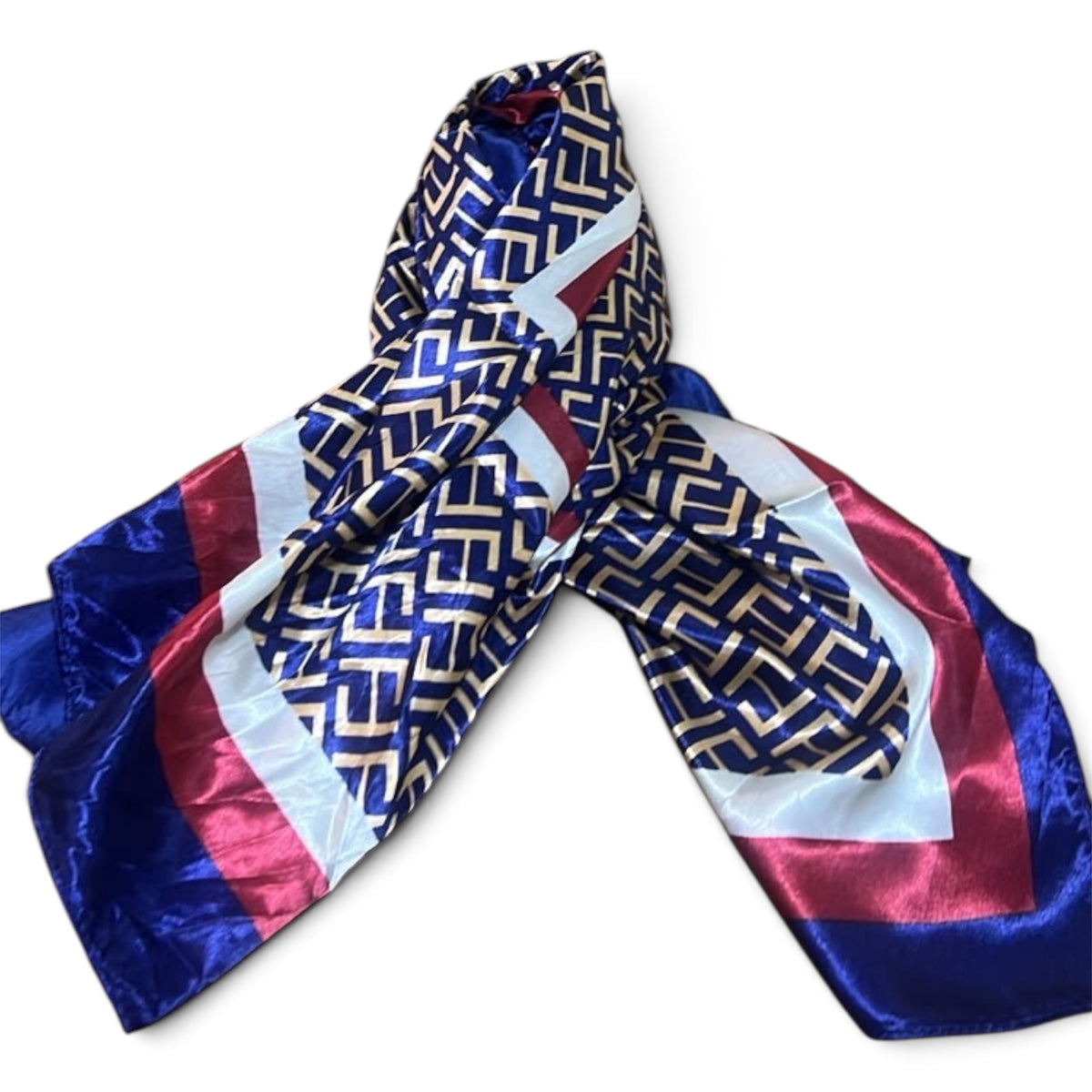 Fendi FF Geometric Monogram Silk Square Scarf