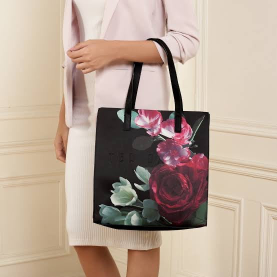 TED BAKER Botanin Icon floral-print woven tote bag