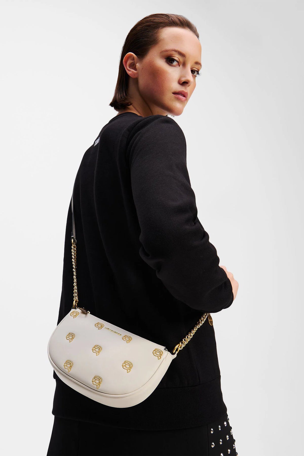 KARL LAGERFELD Ikon Monogram Small Shoulder Bag