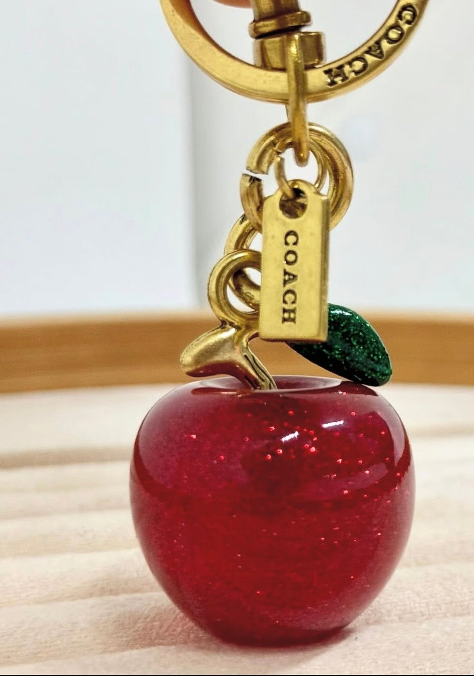 COACH APPLE BAG CHARM
