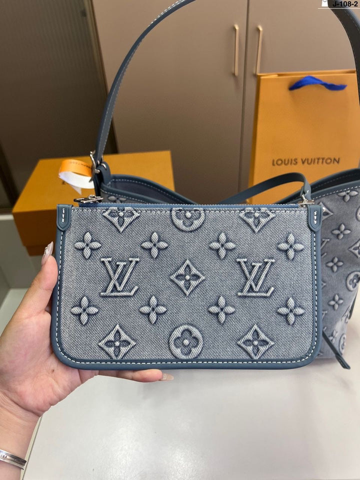 Louis Vuitton Denim Shoulder Bag Set