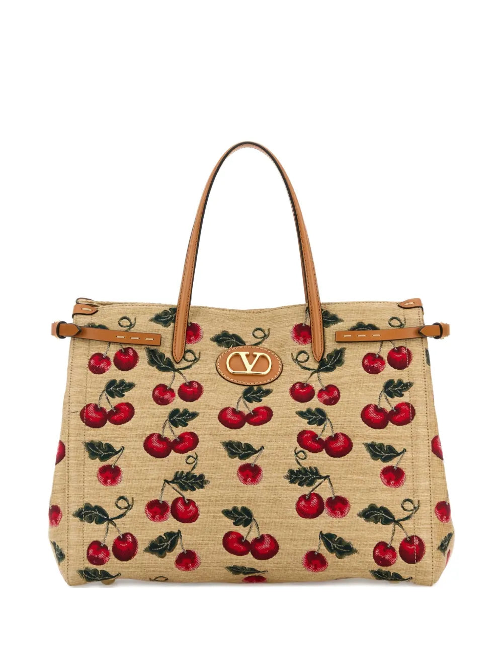Valentino Cherry Embroidered Tote Bag