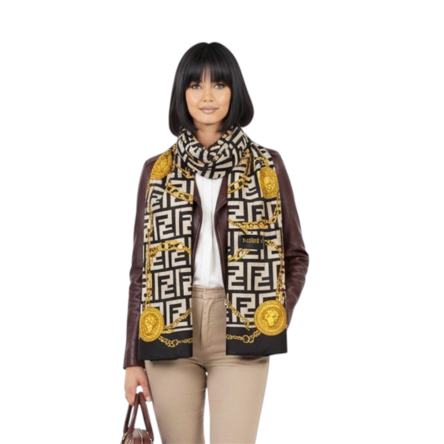 Fendi Logo Printed Silk Scarf