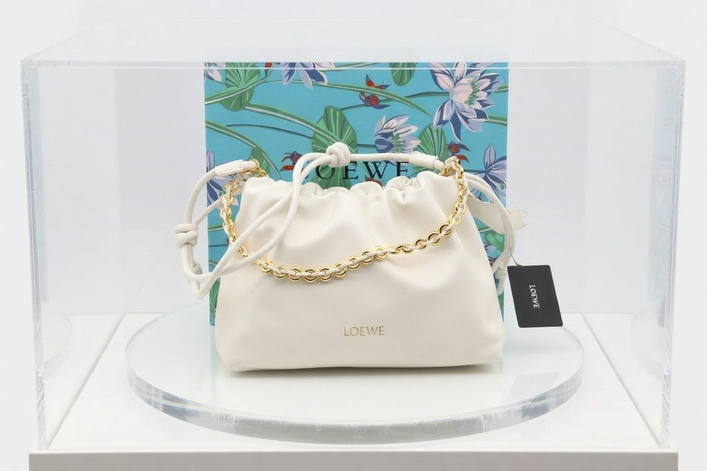 Loewe Flamenco Leather Chain Clutch Bag