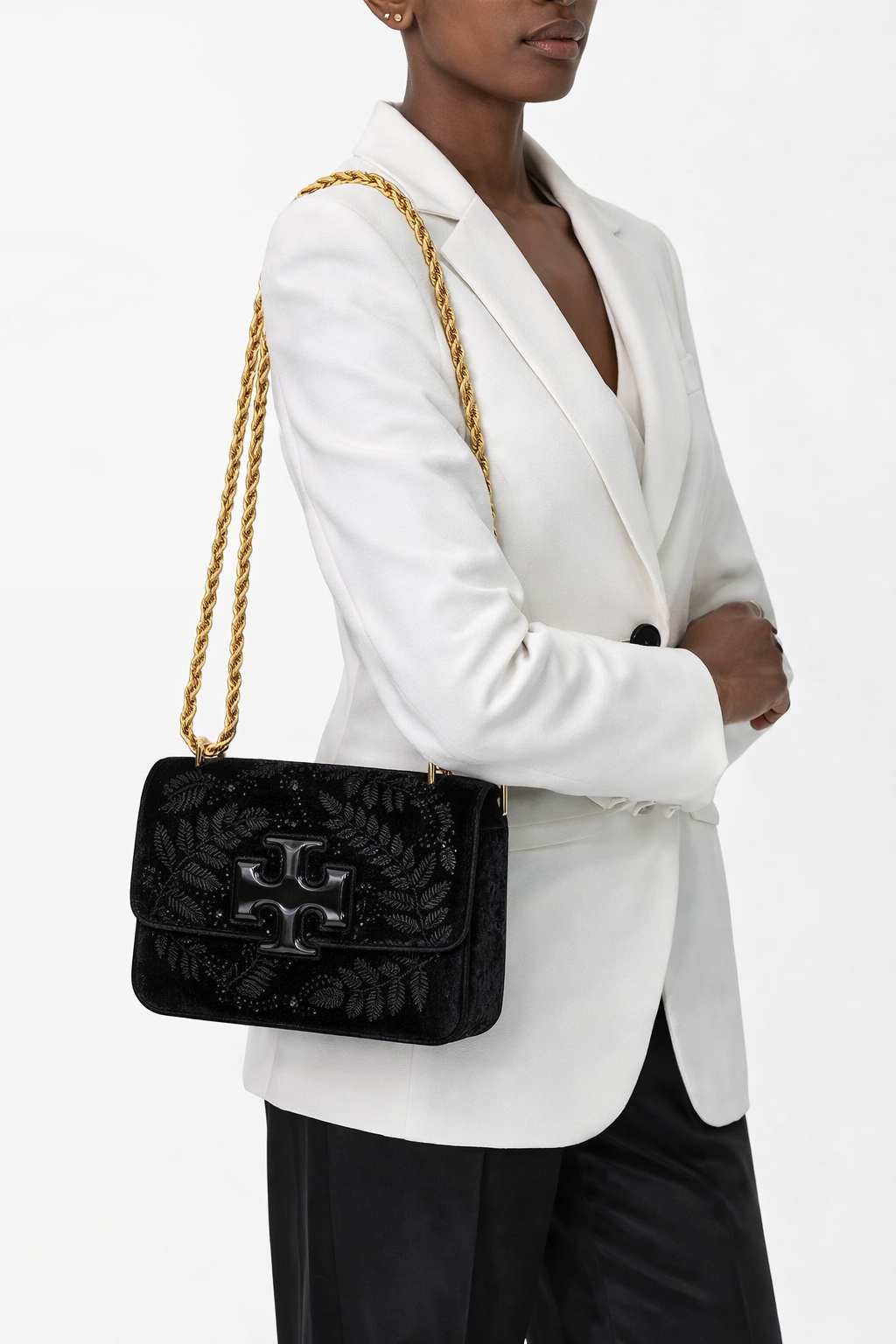 Tory Burch Eleanor Embroidered Velvet