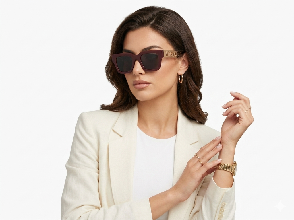 Versace Logo Mania Oversized Square Sunglasses