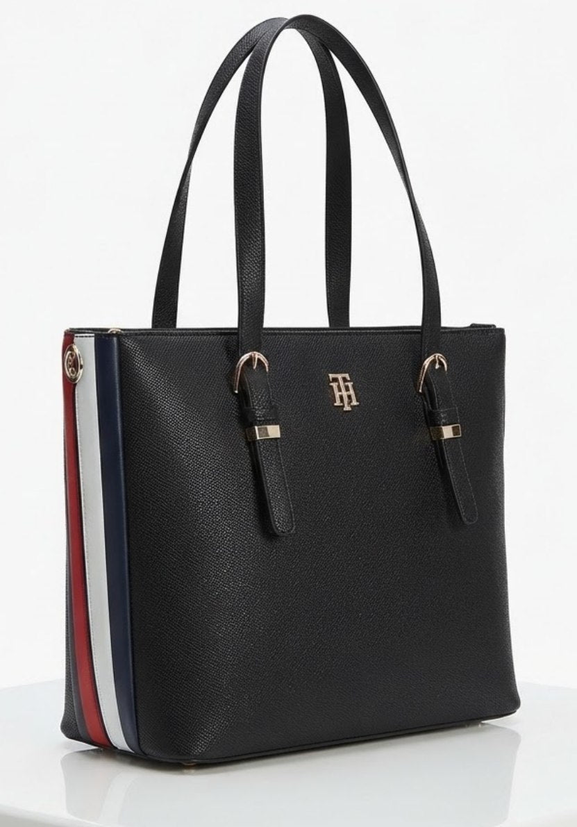 Tommy Hilfiger TH Monogram Buckle Small Tote Bag