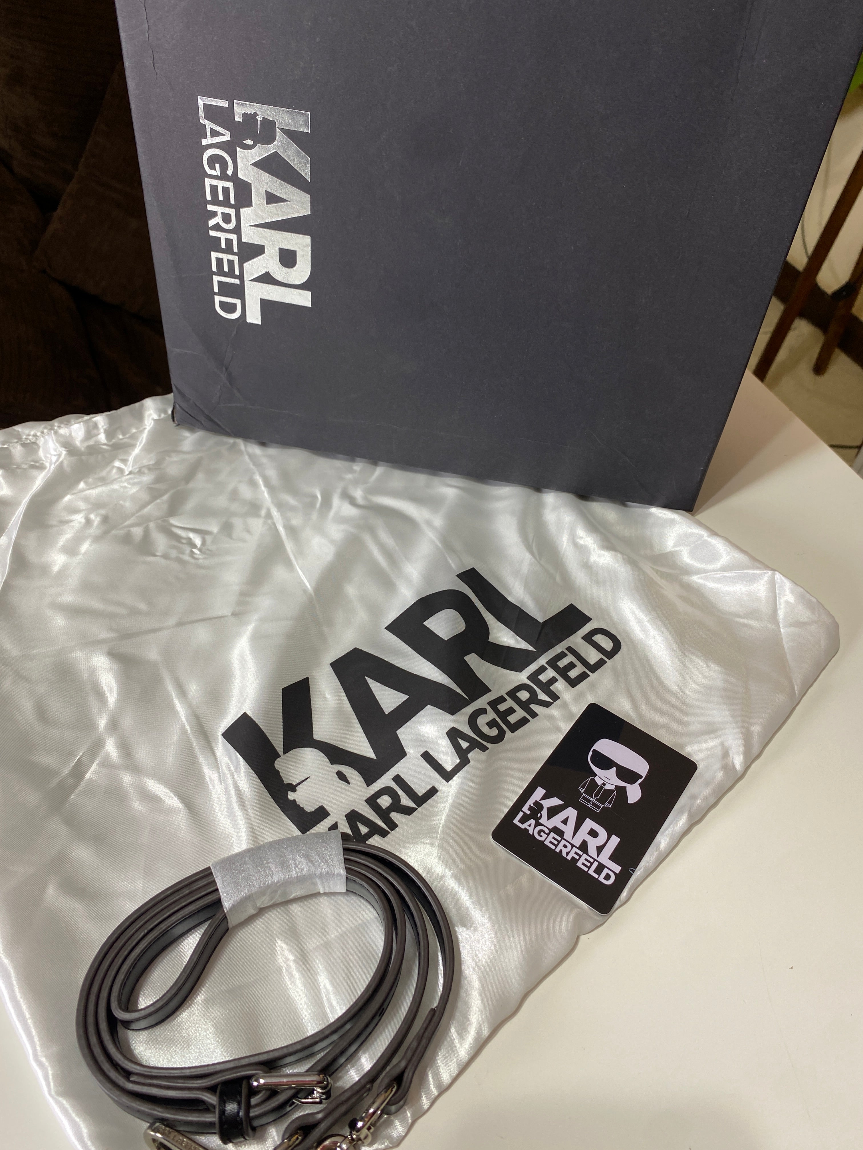 KARL LAGERFELD Women Black Icon K Leather Crossbody Bag