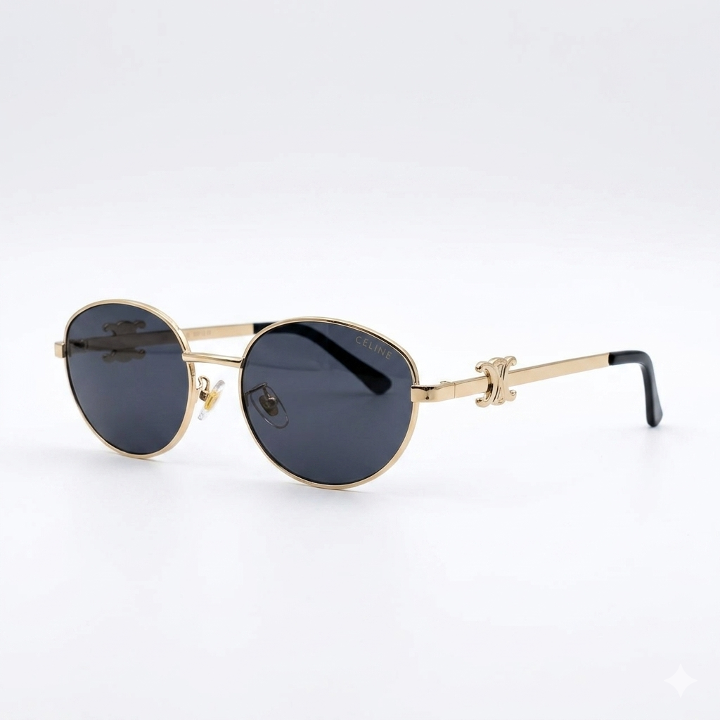 Celine Triomphe Metal Oval Sunglasses