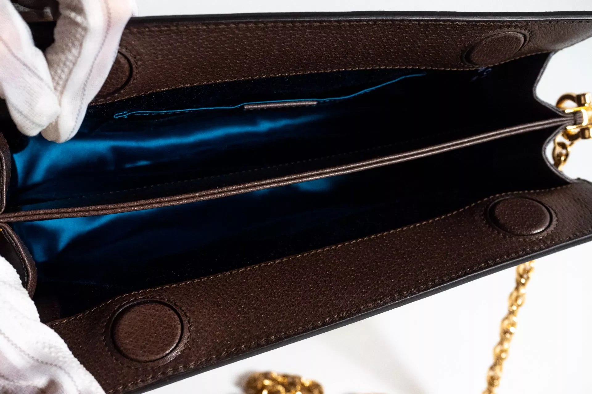 Gucci GG Canvas Clutch with Chain