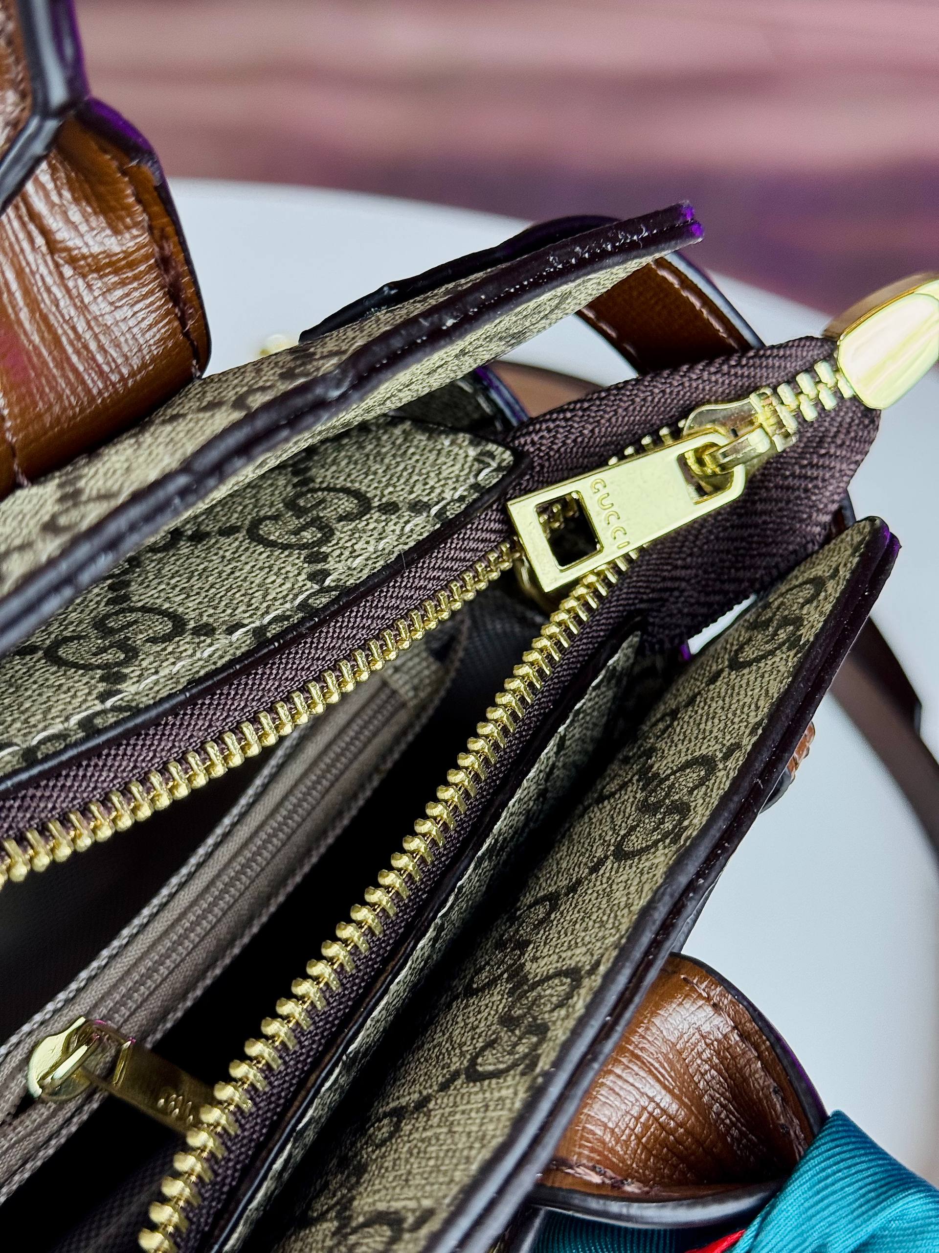 Gucci Inspired Structured Top Handle Bag