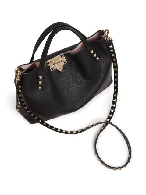 Valentino Rockstud Leather Tote Bag with Detachable Pouch