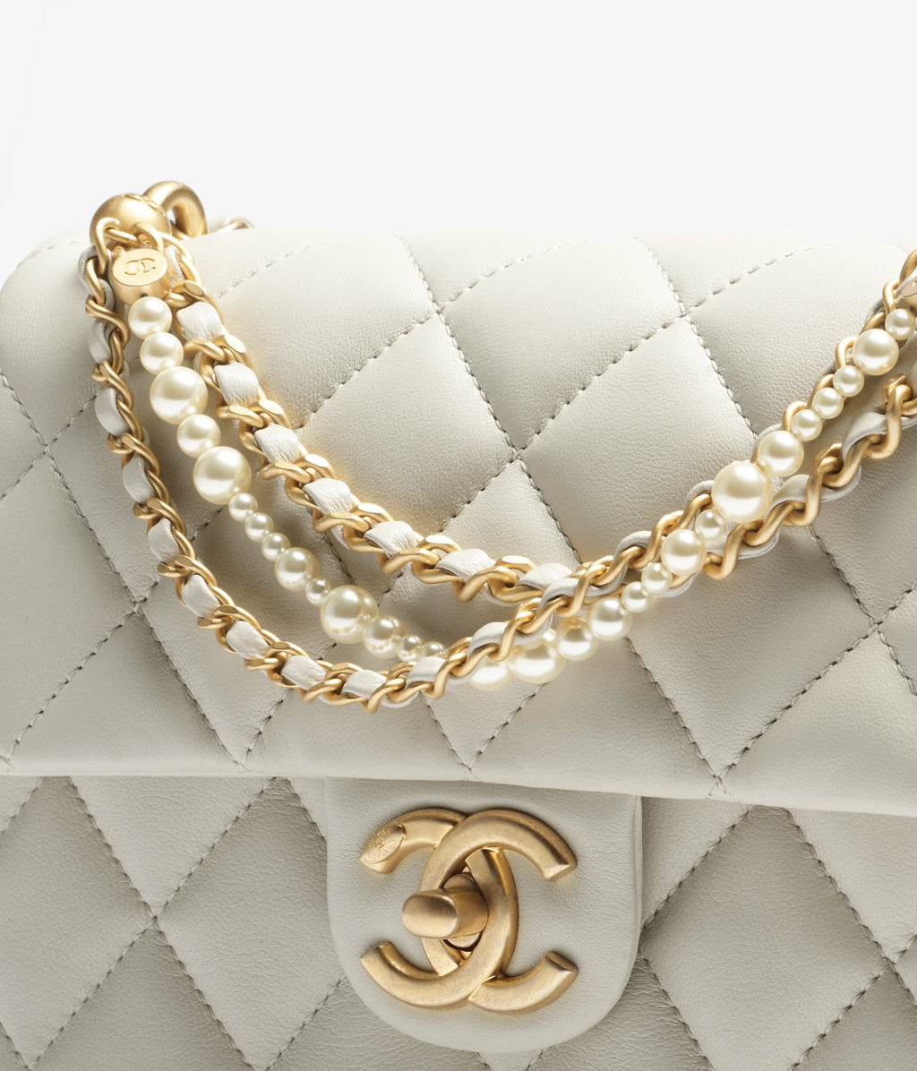 Mini Quilted Chain Shoulder Bag with Charm Details