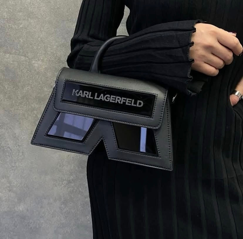 KARL LAGERFELD Women Black Icon K Leather Crossbody Bag