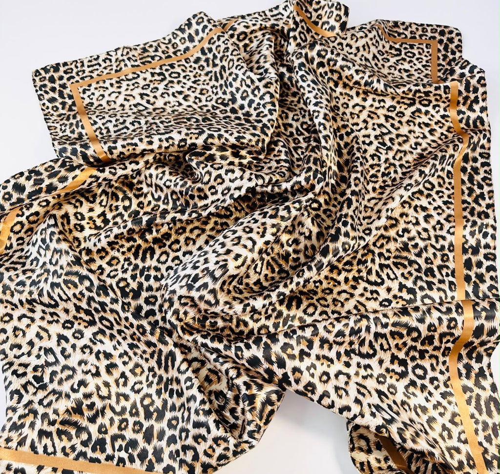 Fendi Leopard Print Silk Square Scarf