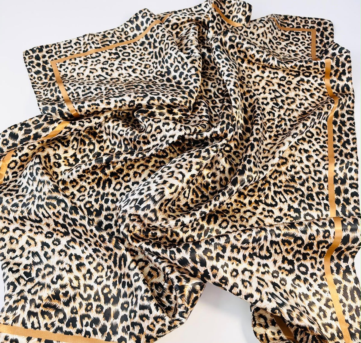 Fendi Leopard Print Silk Square Scarf