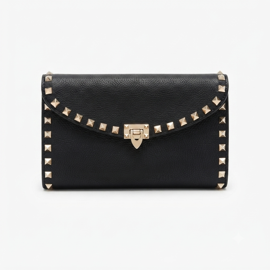 Valentino Garavani Rockstud Metallic Chain Clutch