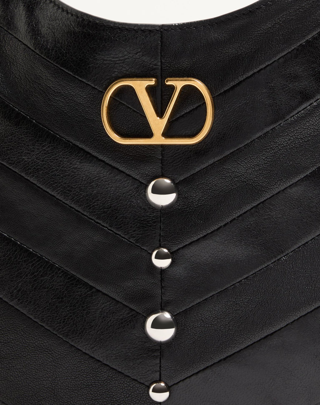 Valentino Garavani VLogo Suede Studded Hobo Bag