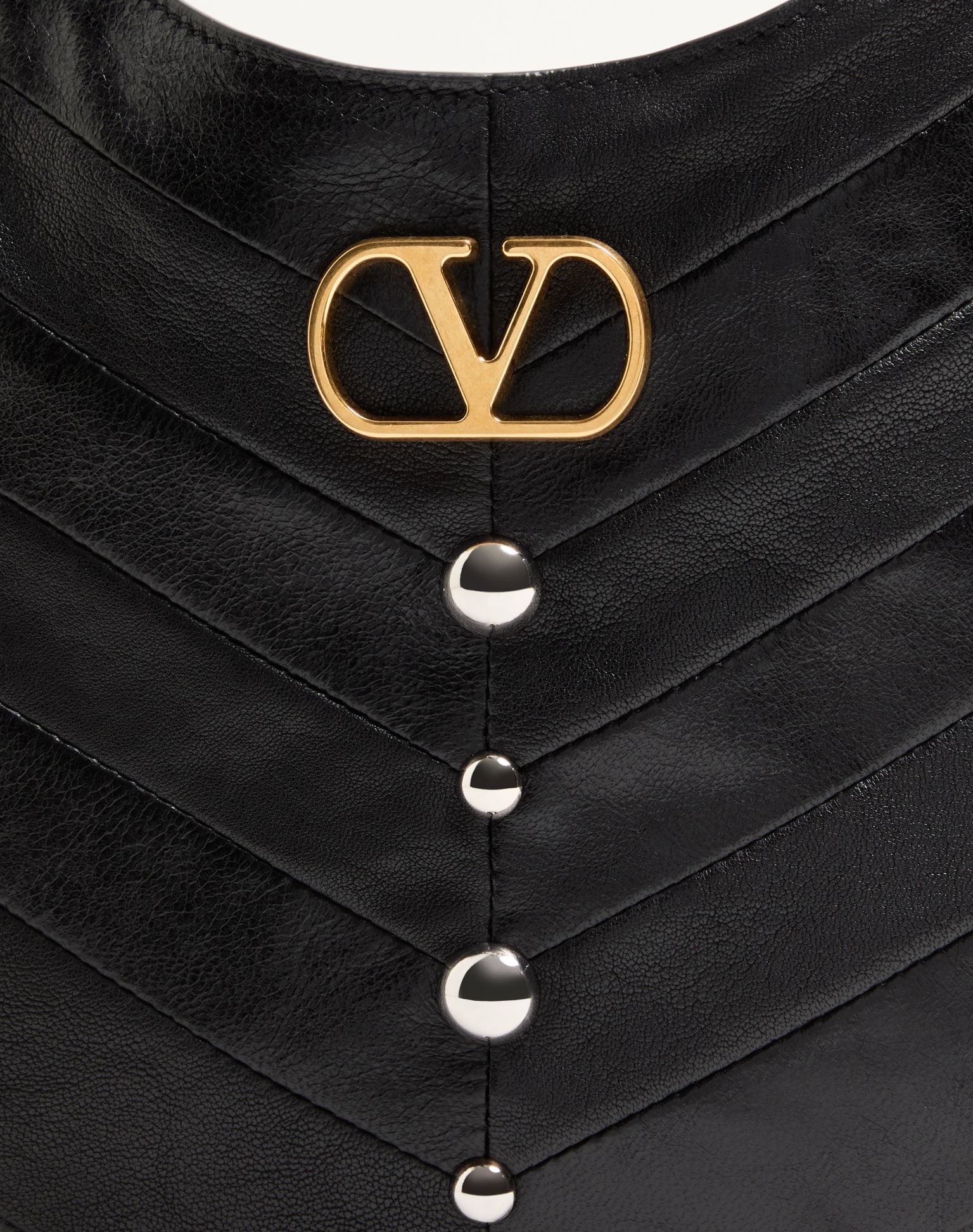 Valentino Garavani VLogo Suede Studded Hobo Bag