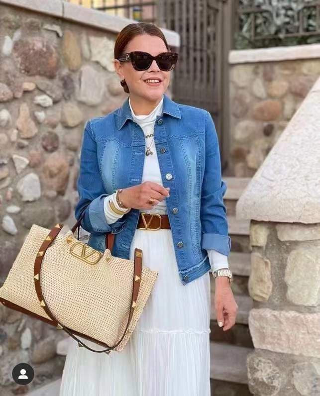 Medium Straw Tote Valentino Bag