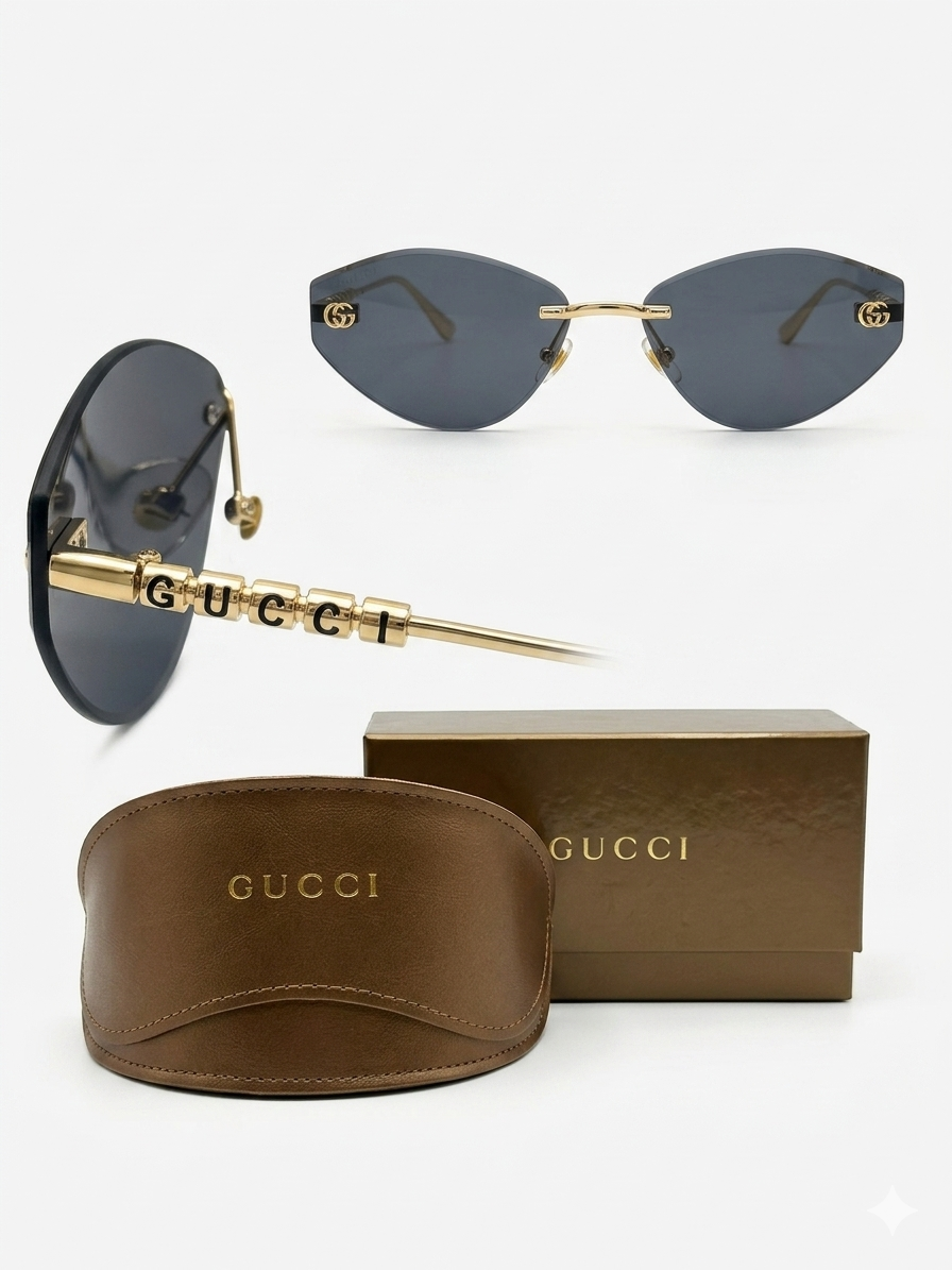 Gucci Rimless Round Logo Sunglasses