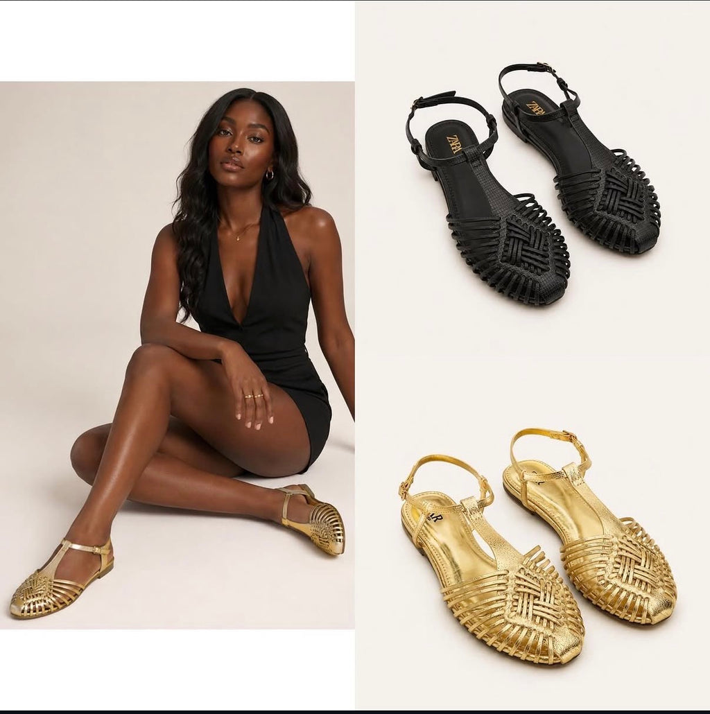 Zara Woven Flat Sandals