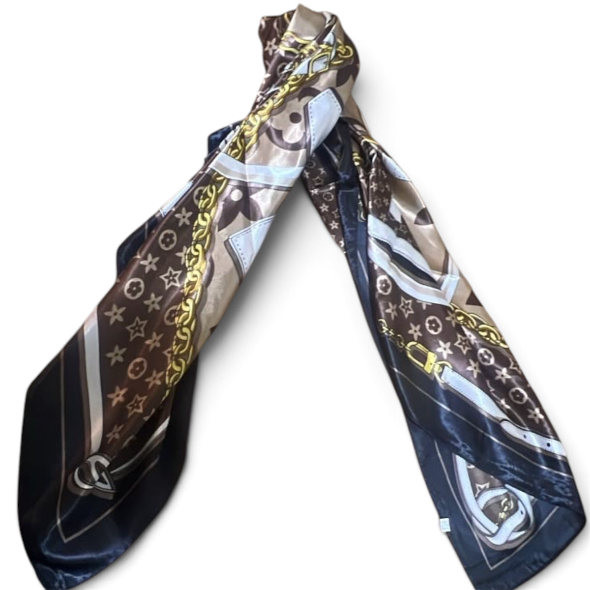 Louis Vuitton Monogram Leather Goods Print Silk Square Scarf