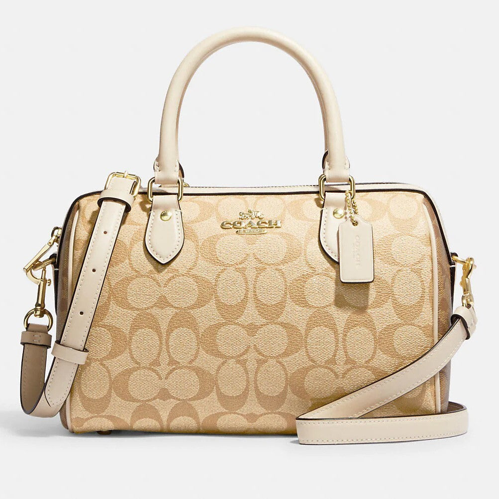 Coach Rowan Satchel In Blocked Signature Canvas