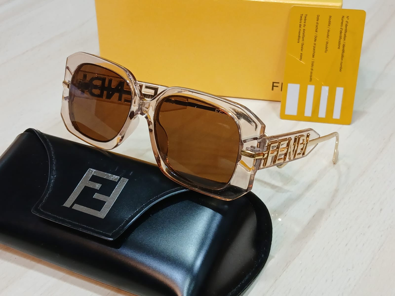 Fendi Logo Oversized Square Sunglasses