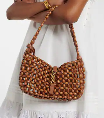 Saint Laurent Le 5 à 7 Beaded Shoulder Bag