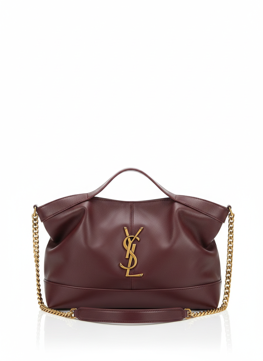Saint Laurent Loulou Large Chain Tote Smooth Leather with Pouch