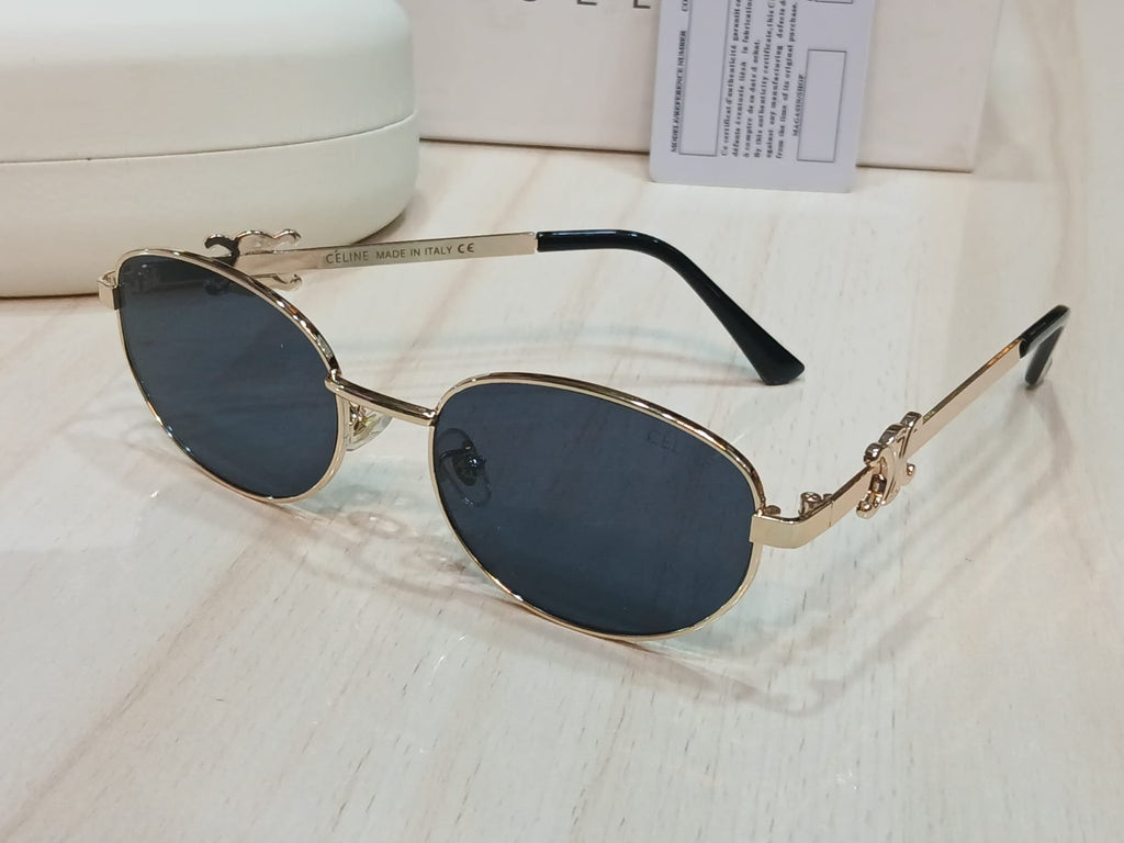 Celine Triomphe Metal Oval Sunglasses