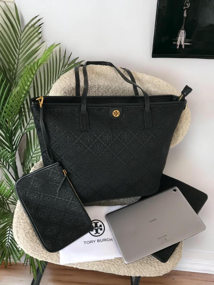 Tory Burch T Monogram Zip Tote