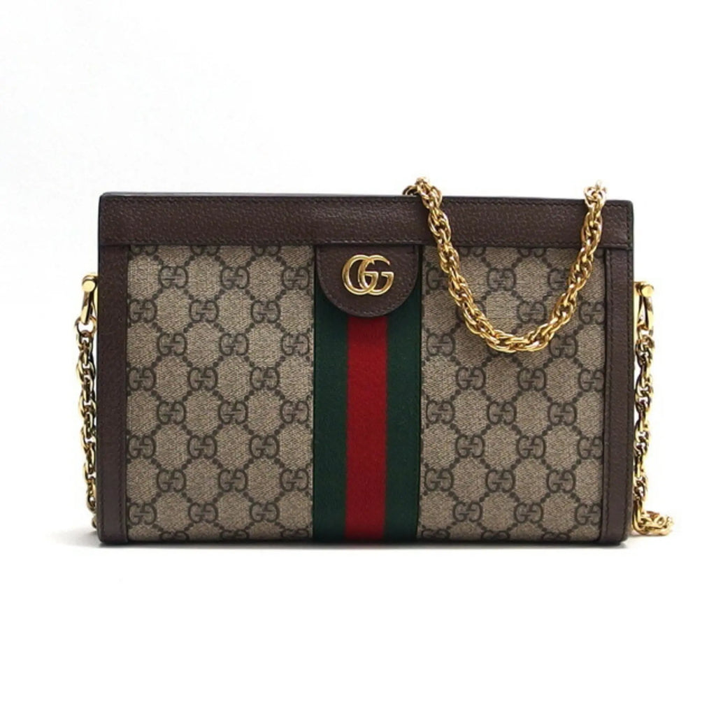 Gucci GG Canvas Clutch with Chain