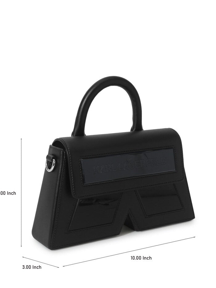 KARL LAGERFELD Women Black Icon K Leather Crossbody Bag