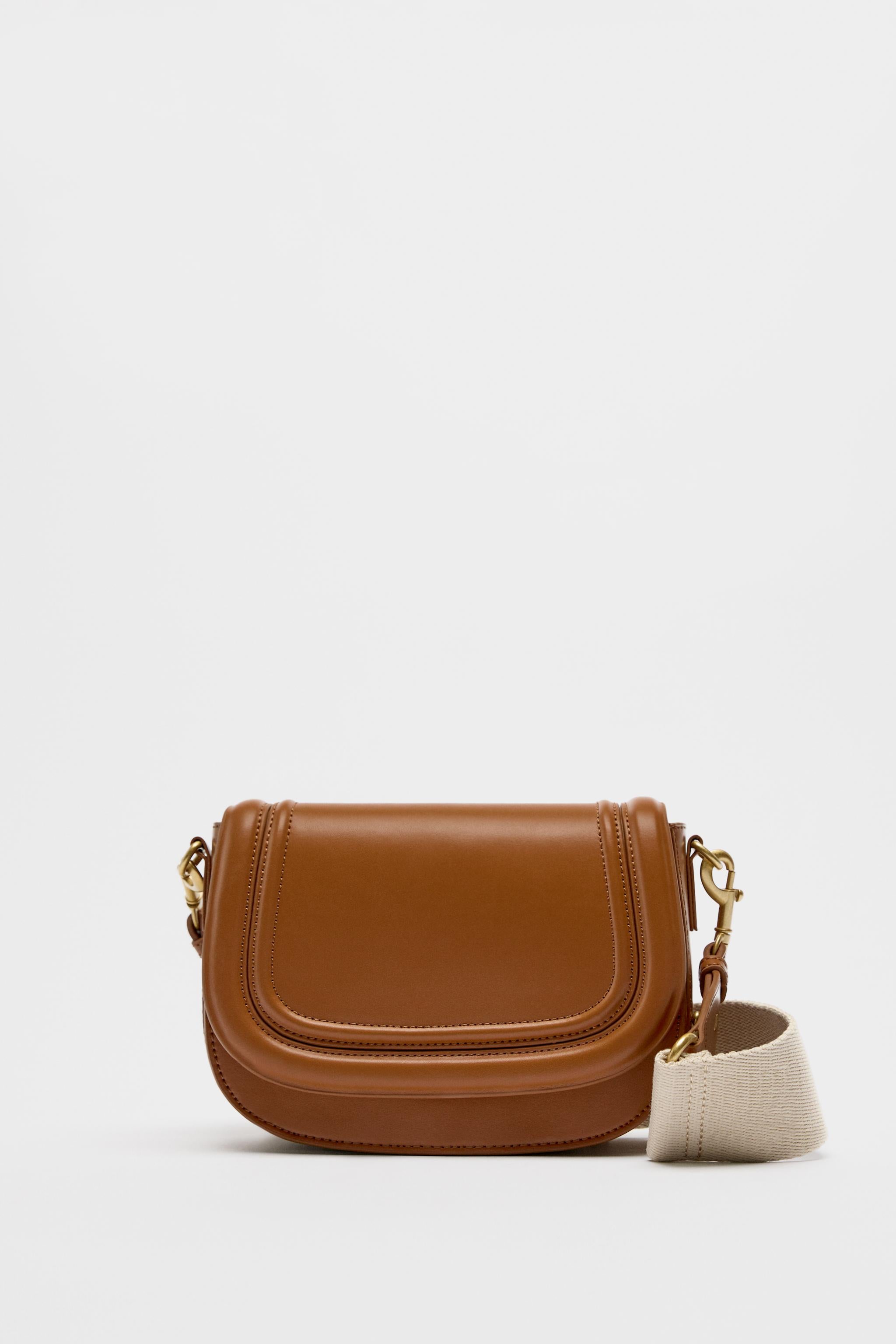 Zara Leather Crossbody Saddle Bag