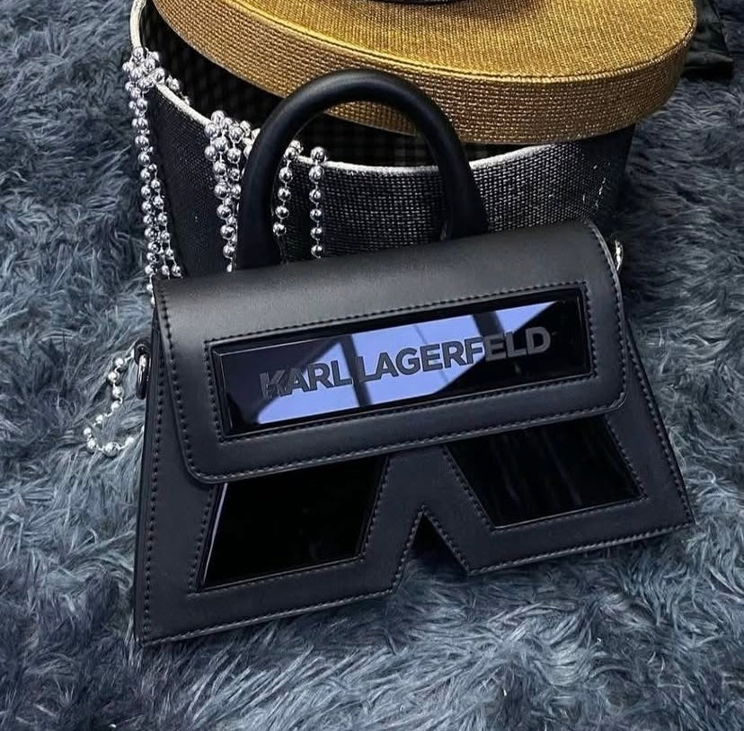 KARL LAGERFELD Women Black Icon K Leather Crossbody Bag