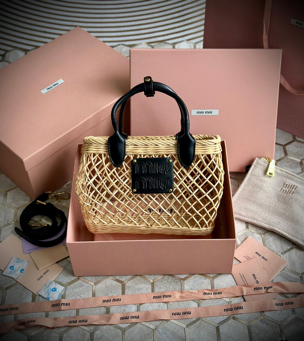 Miu Miu Wicker Basket Bag
