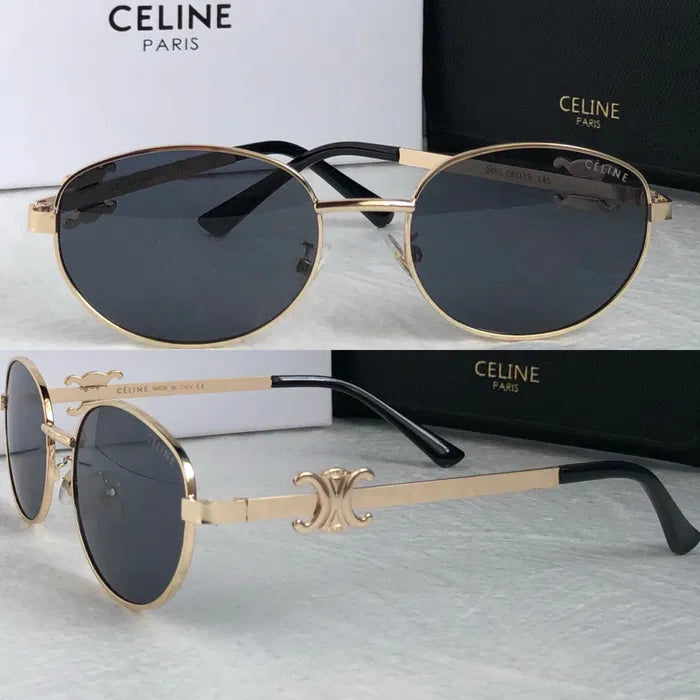 Celine Triomphe Metal Oval Sunglasses
