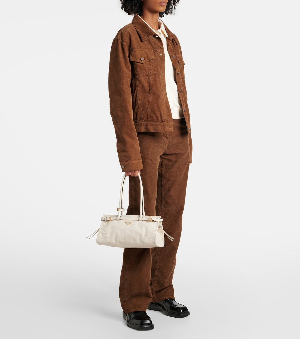 Prada Buckle Leather Shoulder Bag