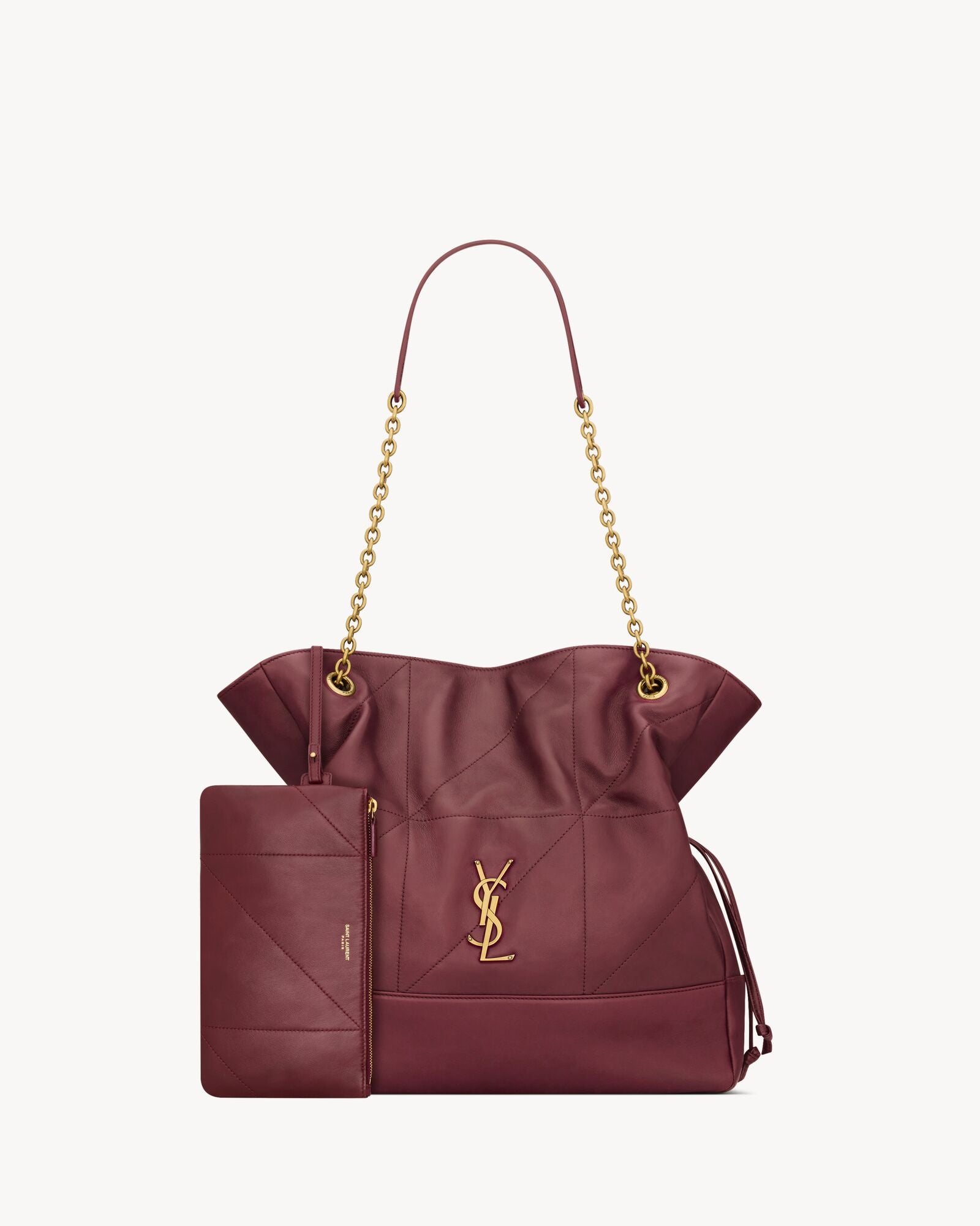 Saint Laurent Loulou Drawstring Tote Bag with Removable Pouch