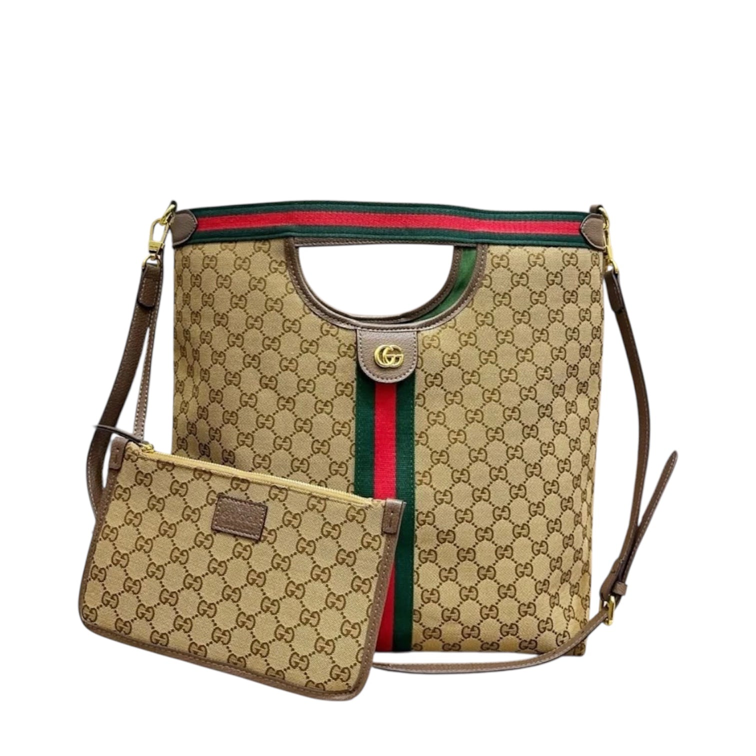 Gucci Ophidia GG Supreme Tote Bag with Pouch